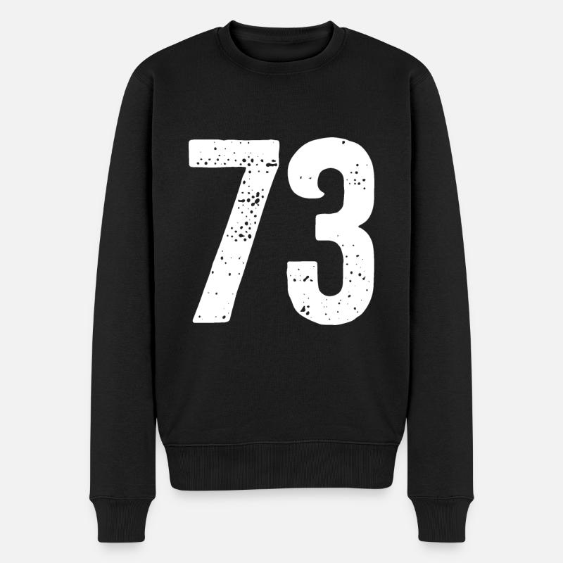 73 Numéros Blanc - Pull Premium bio Homme - noir
