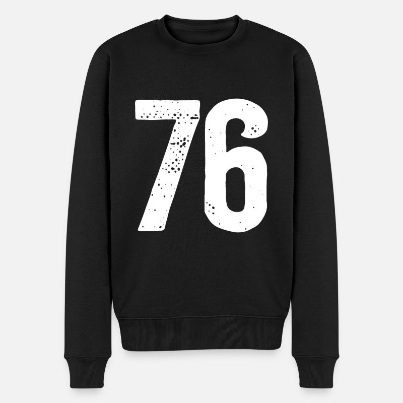 76 Numéros Blanc - Pull Premium bio Homme - noir