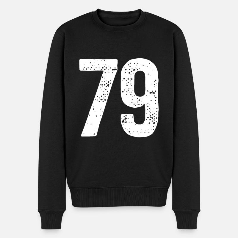 79 Numéros Blanc - Pull Premium bio Homme - noir