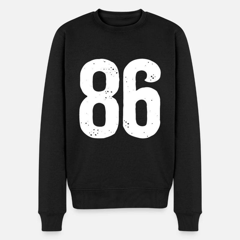 86 Numéros Blanc - Pull Premium bio Homme - noir