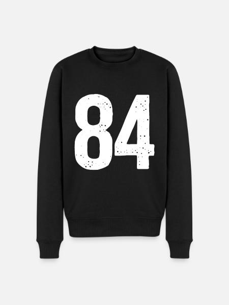 84 Numéros Blanc - Pull Premium bio Homme - noir