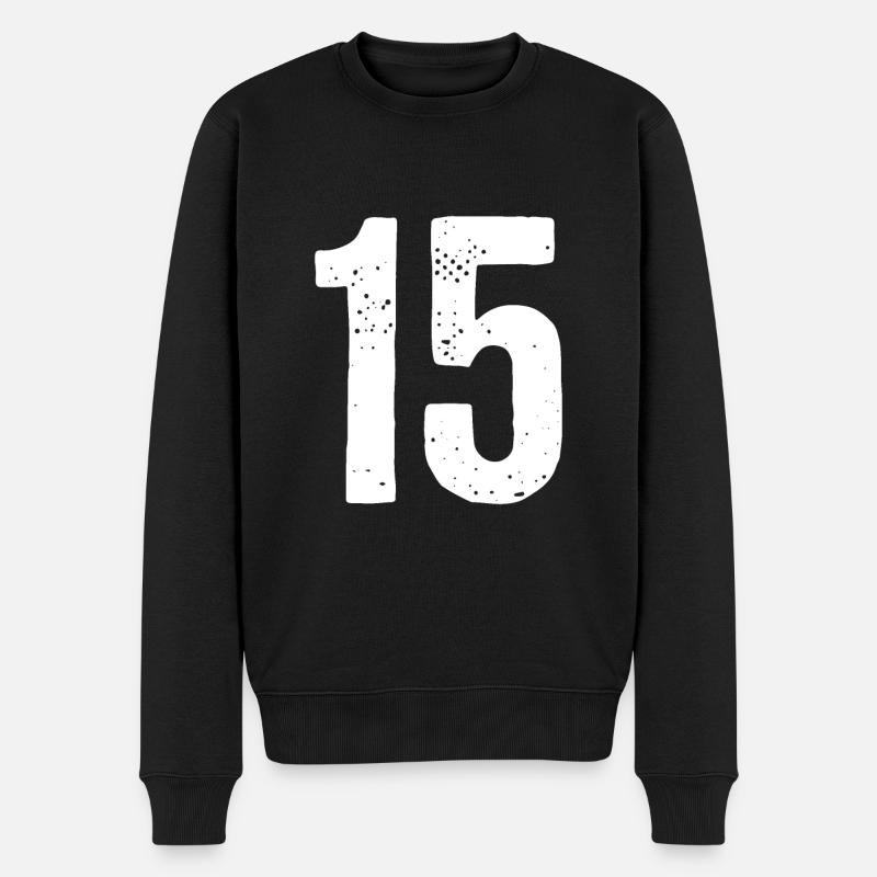15 Chiffres Blanc - Pull Premium bio Homme - noir