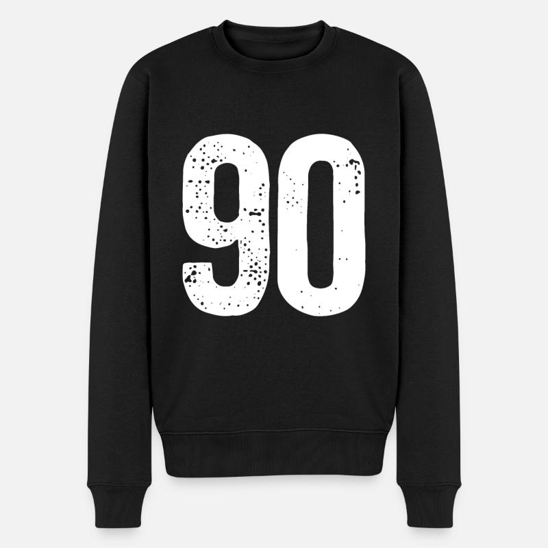 90 numéros blancs - Pull Premium bio Homme - noir