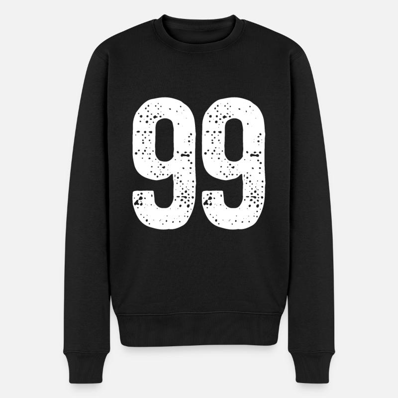 99 Numéros Blanc - Pull Premium bio Homme - noir