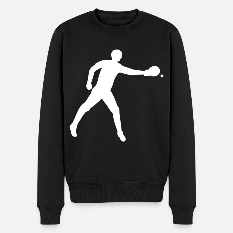 Spieler beim Tischtennis - Männer Premium Bio Pullover - Schwarz