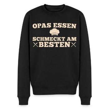 Opas Essen schmeckt am besten - Männer Premium Bio Pullover - Schwarz - Vorne - Nico (187cm)