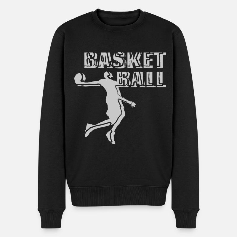 Sport Basketball - Männer Premium Bio Pullover - Schwarz