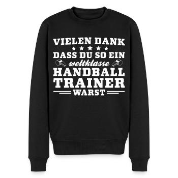 Handballtrainer Abschied Bester Trainer Geschenk - Männer Premium Bio Pullover - Schwarz - Vorne - Nico (187cm)
