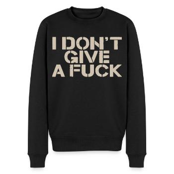 I Don't Give A Fuck Statement Shirt gabbriette - Männer Premium Bio Pullover - Schwarz - Vorne - Nico (187cm)