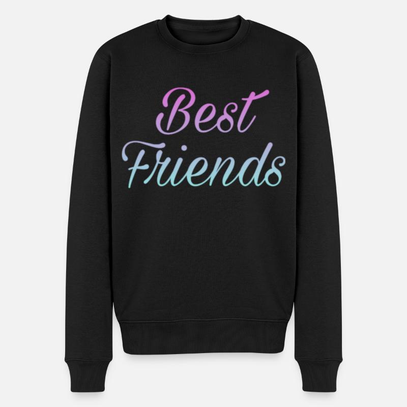 Best friend - bester Freund - Männer Premium Bio Pullover - Schwarz