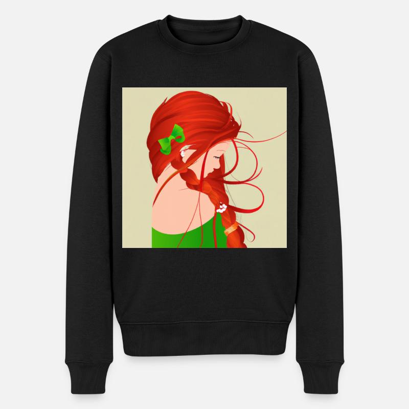Fille à tête rousse - Pull Premium bio Homme - noir
