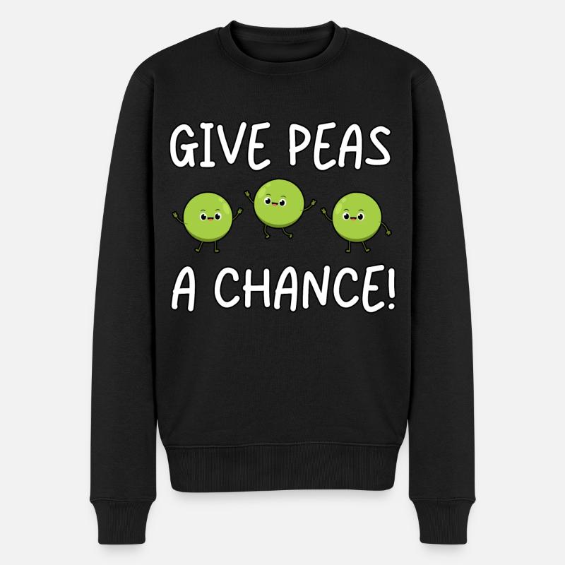 Give Peas a Chance - Männer Premium Bio Pullover - Schwarz