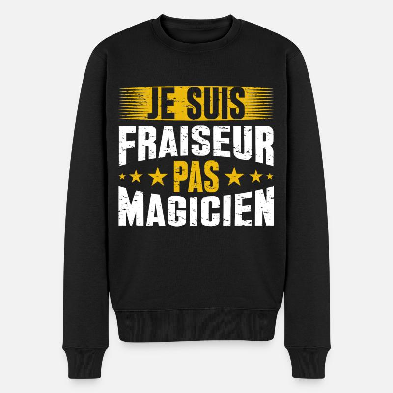 Ich bin Müller, kein Zauberer - Männer Premium Bio Pullover - Schwarz