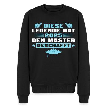 Master Abschluss Bestandenes Studium 2025 - Männer Premium Bio Pullover - Schwarz - Vorne - Nico (187cm)