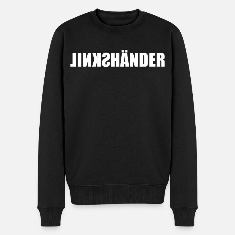 Gaucher - avec gauche - écriture miroir - Pull Premium bio Homme - noir