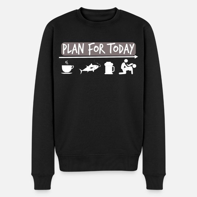 Plan for i dag - Fiskeri - Gavefisker - Økologisk premium-sweatshirt til mænd - sort