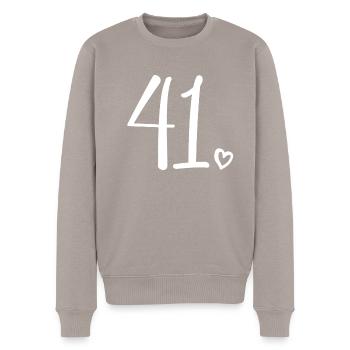 Niedliche Nummer 41, 41 Jahre alt, 41. Geburtstagsgeschenk - Männer Premium Bio Pullover - Taupe - Vorne - Nico (187cm)