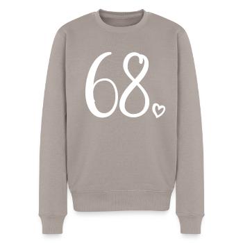 Süße Nummer 68, 68 Jahre alt, 68. Geburtstag Geschenk - Männer Premium Bio Pullover - Taupe - Vorne - Nico (187cm)