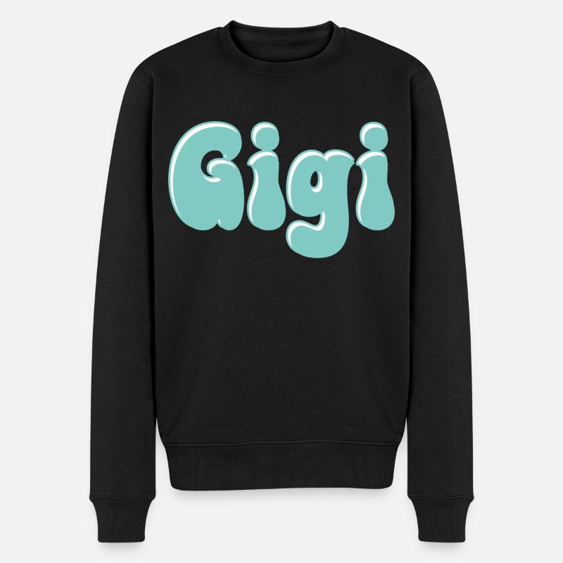 Name Mädchen Gigi Retro Name Gigi Paar - Männer Premium Bio Pullover - Schwarz