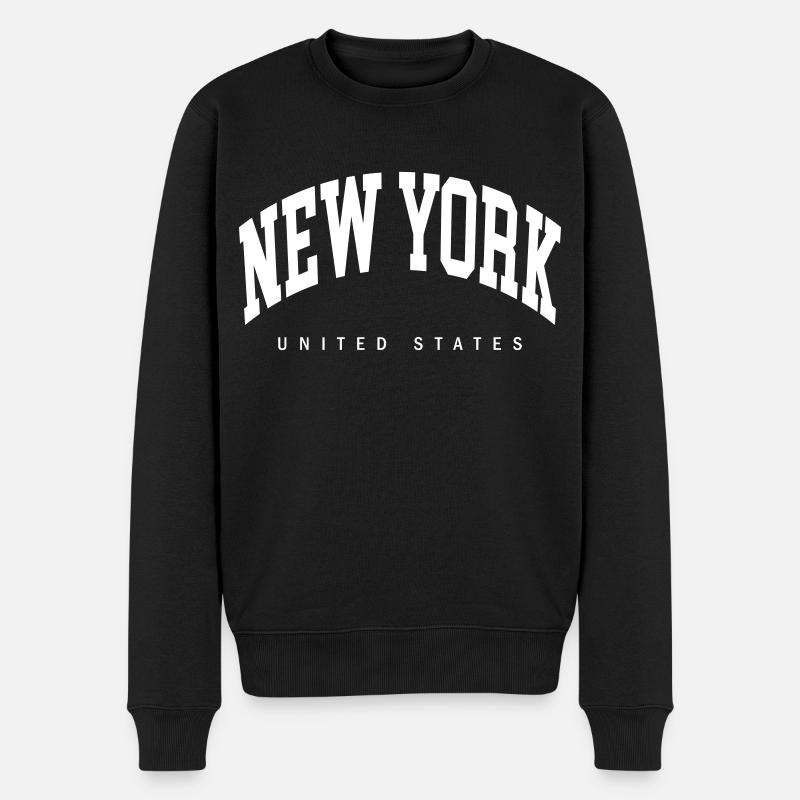 New York - Männer Premium Bio Pullover - Schwarz