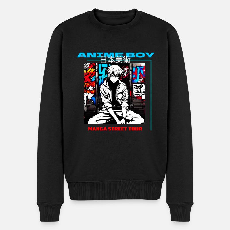 Manga Anime Shirts - Männer Premium Bio Pullover - Schwarz