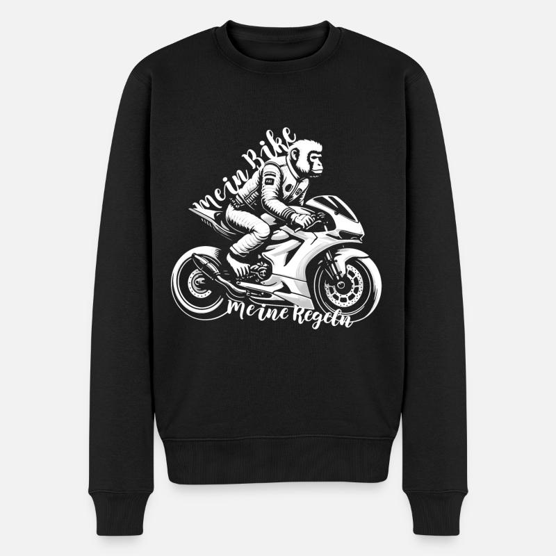 Mein Bike Meine Regeln - Ein Affe auf einem Bike - Männer Premium Bio Pullover - Schwarz