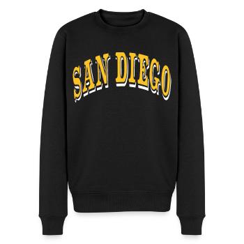 San Diego - Männer Premium Bio Pullover - Schwarz - Vorne - Nico (187cm)