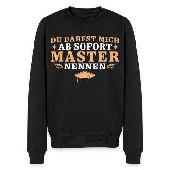 Darfst mich Master nennen Bestandene Masterprüfung - Männer Premium Bio Pullover - Schwarz - Vorne - Nico (187cm)
