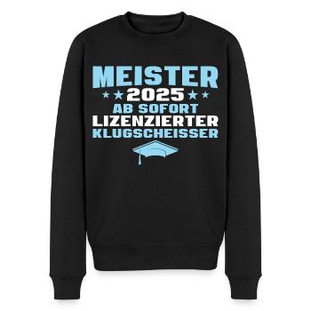 Meister 2025 Fortbildung bestanden Abschluss - Männer Premium Bio Pullover - Schwarz - Vorne - Nico (187cm)