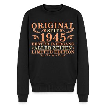 Original 1945 Jahrgang geboren Geburtstag - Männer Premium Bio Pullover - Schwarz - Vorne - Nico (187cm)