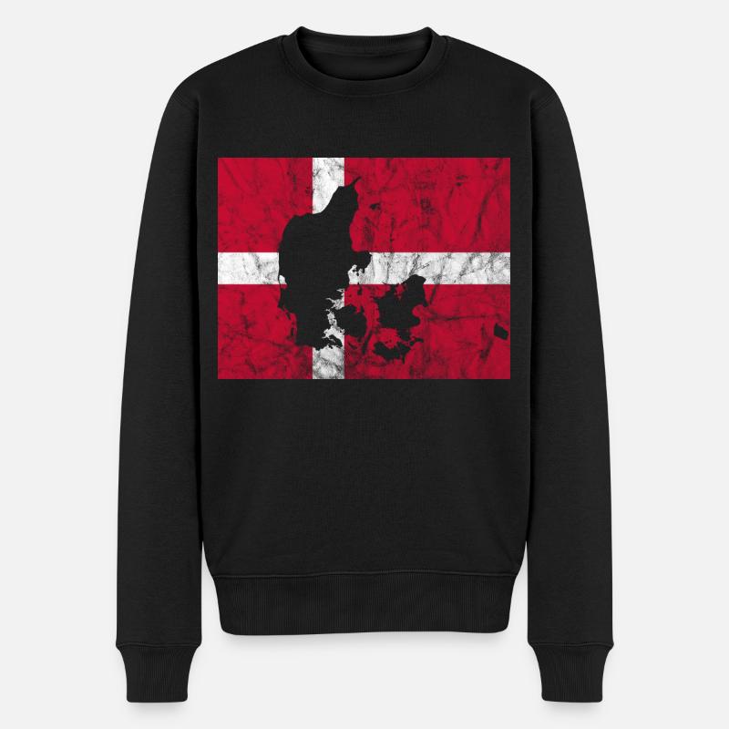 Danemark Drapeau danois Dannebrog Silhouette - Pull Premium bio Homme - noir