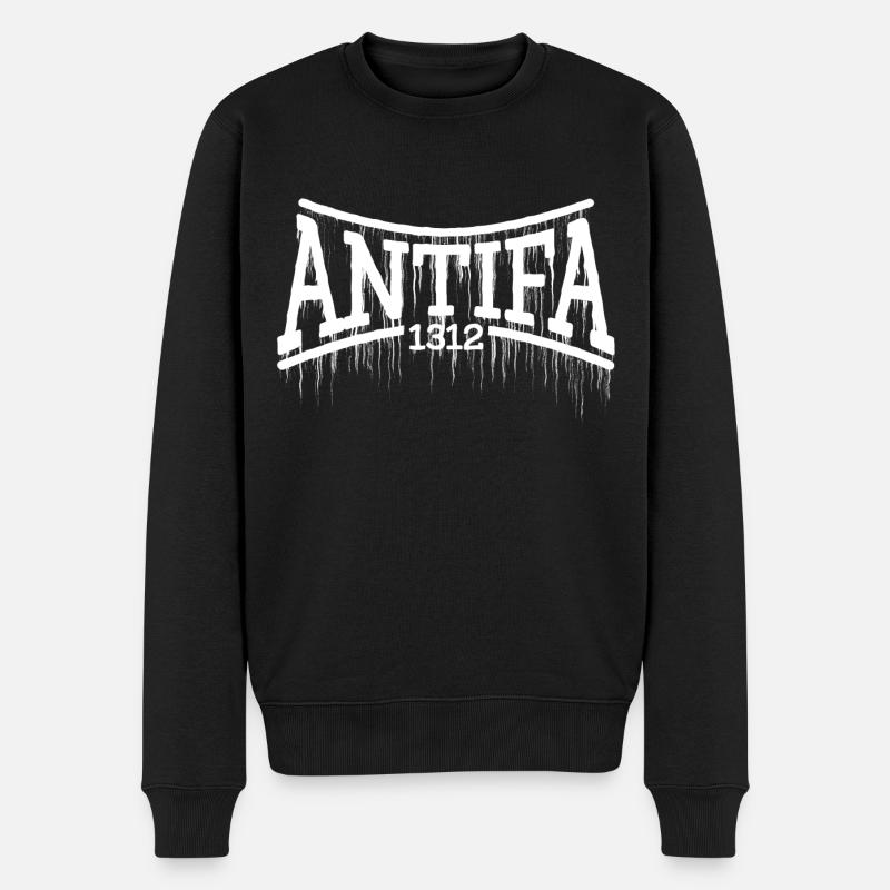 antifa - Pull Premium bio Homme - noir