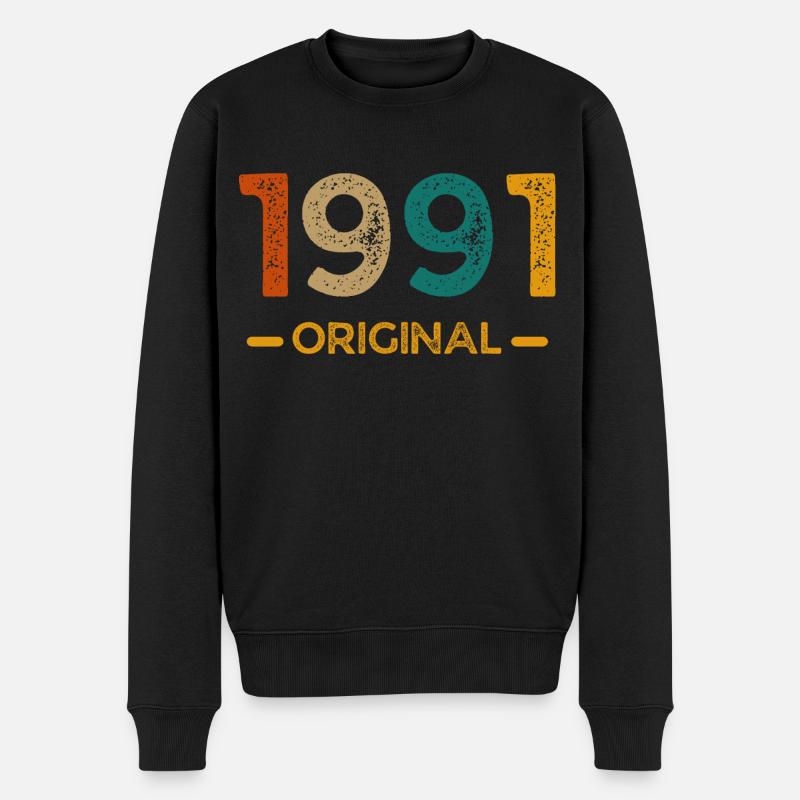 1991 Original - Männer Premium Bio Pullover - Schwarz