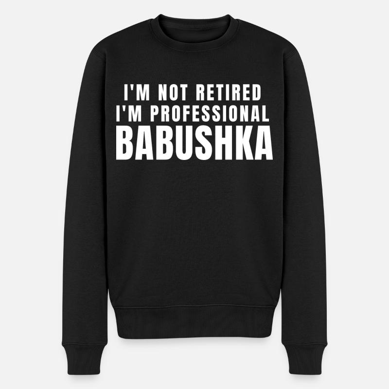 Babushka. Cadeau Babouchka - Pull Premium bio Homme - noir