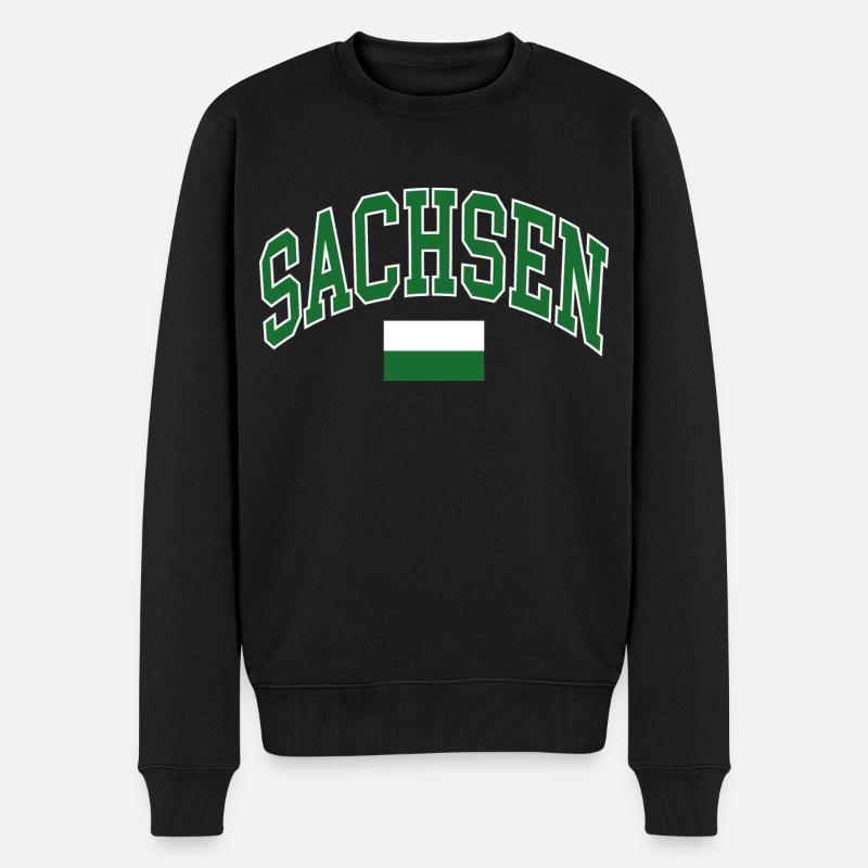 Drapeau de Saxe - Pull Premium bio Homme - noir