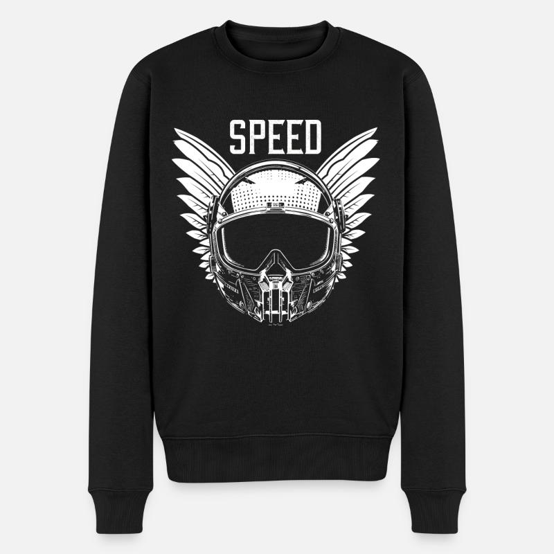 Speed - Männer Premium Bio Pullover - Schwarz