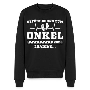 Onkel 2025 Loading Schwangerschaftsankündigung - Männer Premium Bio Pullover - Schwarz - Vorne - Nico (187cm)