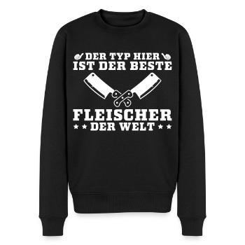 Bester Fleischer der Welt Metzger Geschenkidee - Männer Premium Bio Pullover - Schwarz - Vorne - Nico (187cm)