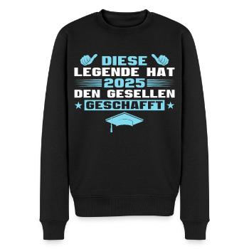 Geselle Abschluss Bestandene Ausbildung 2025 - Männer Premium Bio Pullover - Schwarz - Vorne - Nico (187cm)