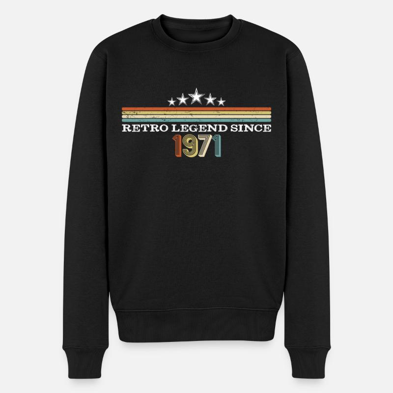 Vintage 1971 - 50. Geburtstag Retro Legende Dad - Männer Premium Bio Pullover - Schwarz