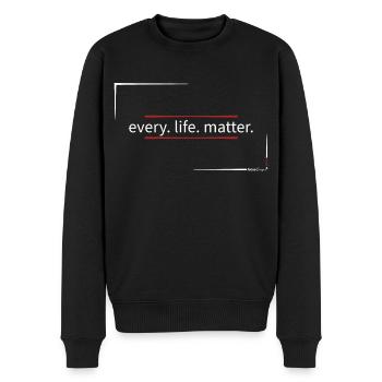 every.life.matters - Men's Premium Organic Jumper - black - Front - Nico (187cm)