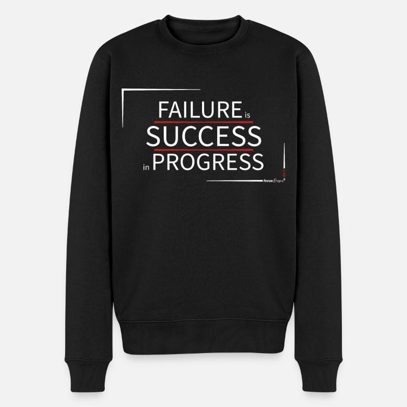 FAILURE is SUCCESS in PROGRESS - Männer Premium Bio Pullover - Schwarz