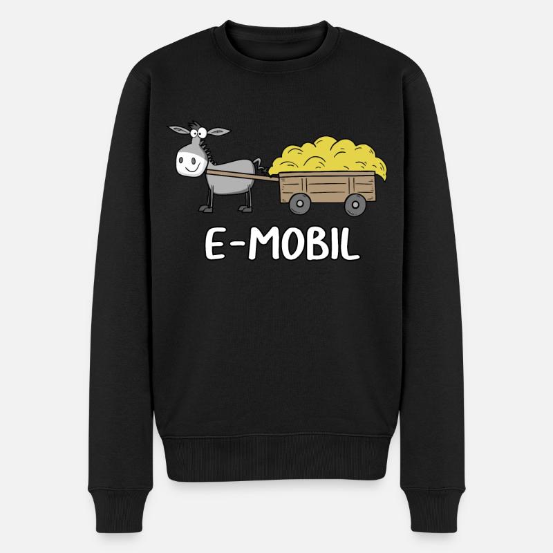 E-Mobil - Männer Premium Bio Pullover - Schwarz