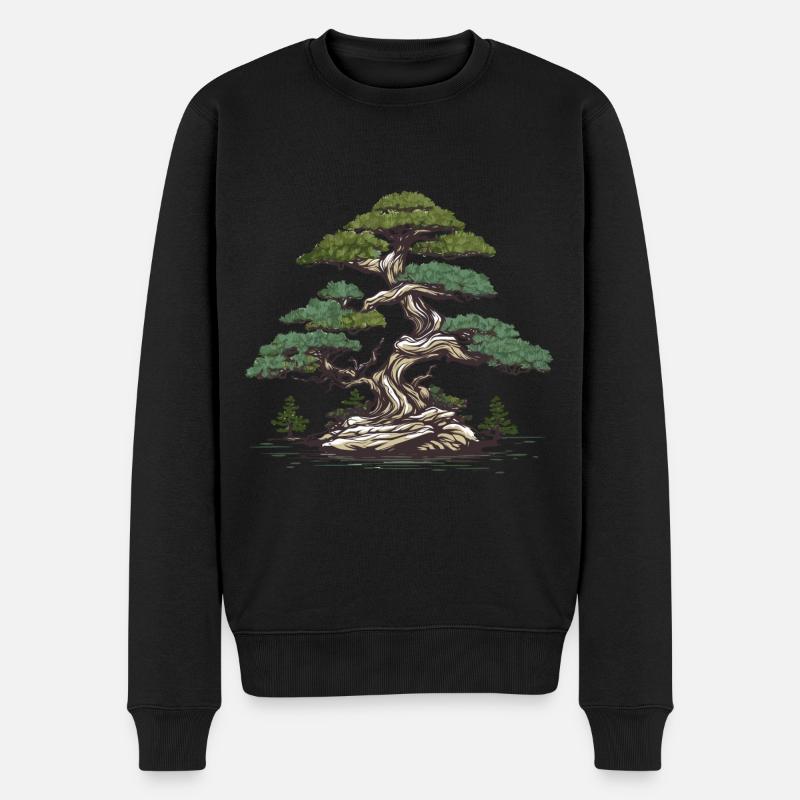 Bonsai Baum - Männer Premium Bio Pullover - Schwarz