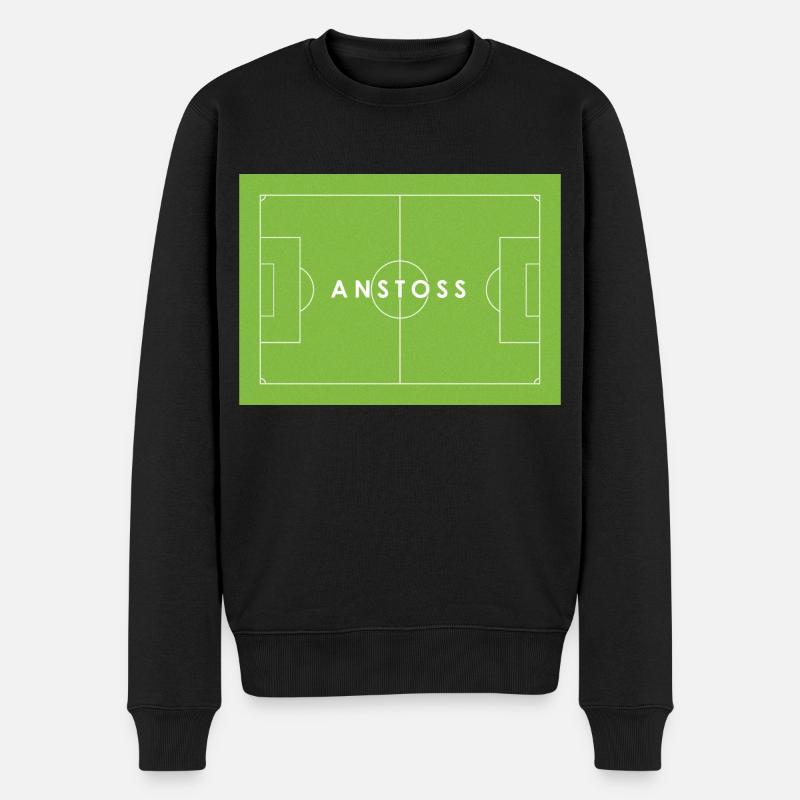 ANSTOSS Fußball Statement - Männer Premium Bio Pullover - Schwarz