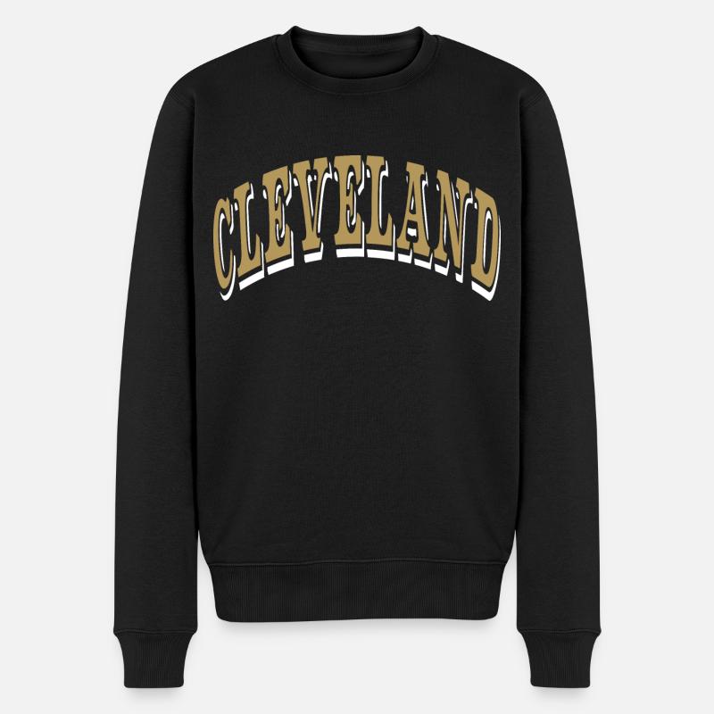 Cleveland - Männer Premium Bio Pullover - Schwarz