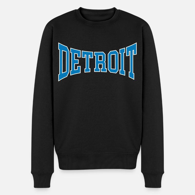 Detroit - Männer Premium Bio Pullover - Schwarz