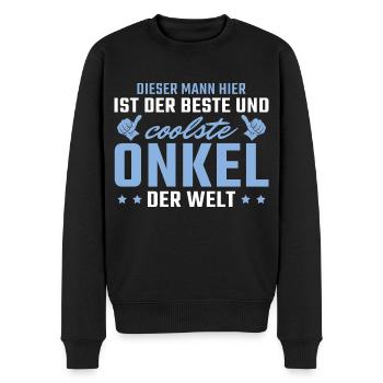 Bester und coolster Onkel - Männer Premium Bio Pullover - Schwarz - Vorne - Nico (187cm)
