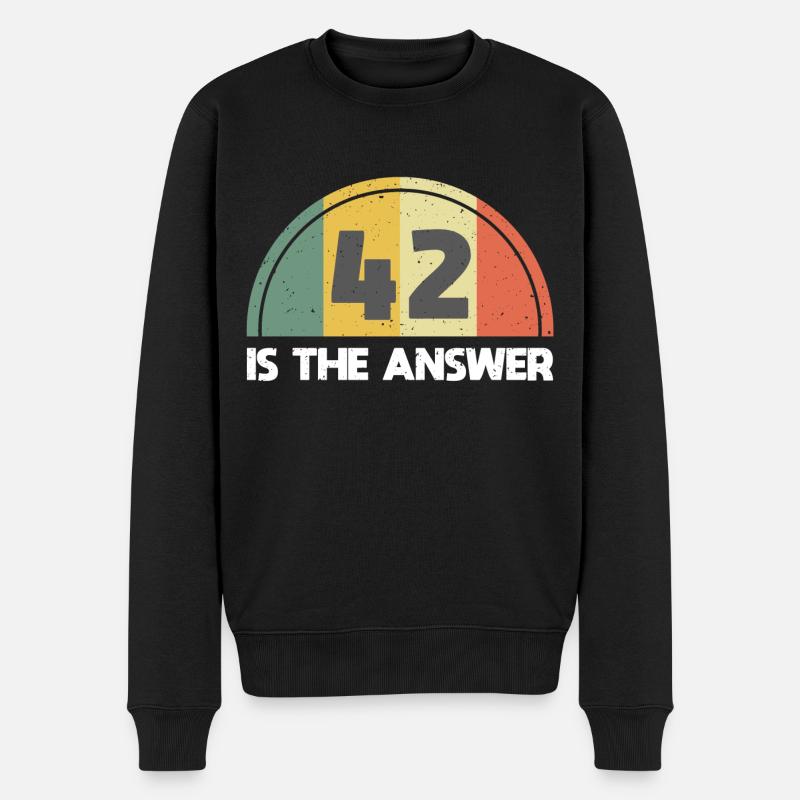 Antwort 42 - Männer Premium Bio Pullover - Schwarz