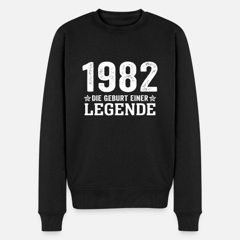 1982 Die Geburt einer Legende - Männer Premium Bio Pullover - Schwarz
